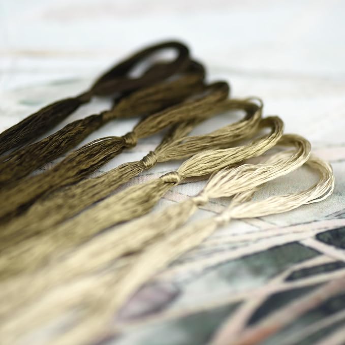 Natural 100% Silk Thread, Handmade Embroidery Thread Silk Floss 7 Colors 110m Each (57)