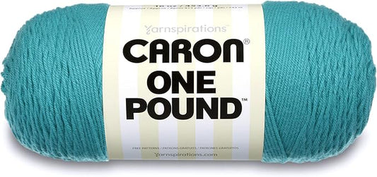 Caron One Pound Solids Yarn, 16oz, Gauge 4 Medium, 100% Acrylic - Aqua- For Crochet, Knitting & Crafting ( 1 Piece )