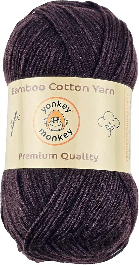 10-Pack of Yonkey Monkey 500 Grams Yarn - 70% Rayon derived from Bamboo, 30% Cotton - Imported - Brown 9036