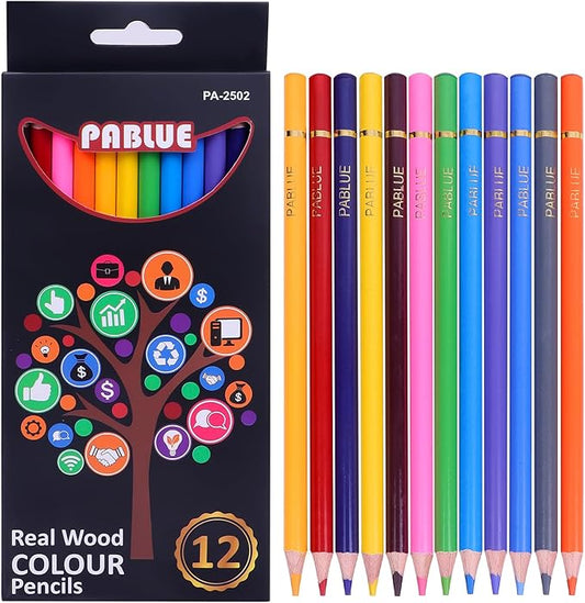 Colored Pencils, Premium Soft Core, 12 Professional Colored Pencil for Adults,school and Coloring Book, Artist Drawing Pencils with a Water Color Brush Gift for Blending, Sketching, Shading