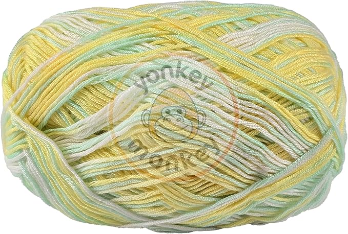 10-Pack of Yonkey Monkey 500 Grams Yarn - 70% Rayon derived from Bamboo, 30% Cotton - Imported - Green Yellow 9049