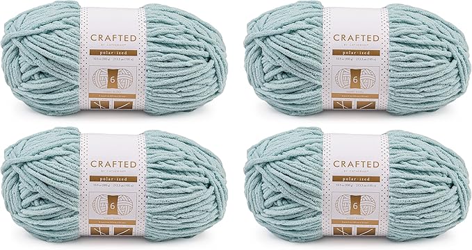 Crafted By Catherine Blanket Solid Yarn - 4 Pack (213 Yards Each Skein), Aqua, Gauge 6 Super Bulky