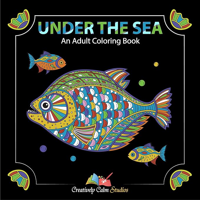 Adult Coloring Books Set.Three Books! Designs from The Sky, Land & Sea. Coloring Books for Adults Relaxation