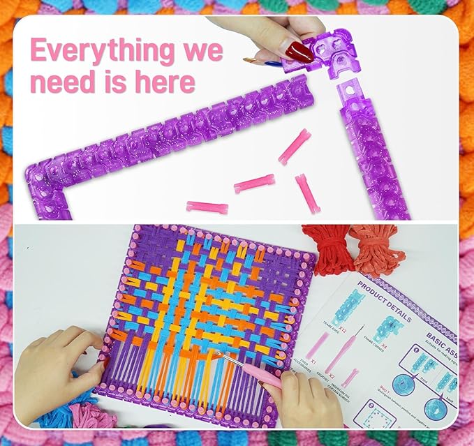 BLISSIQUEE Weaving Loom for Kids, 12 Colors Pot Holder Loom Kit 288 Loops Potholder Looms DIY Arts and Crafts Supplies Weaving Kit for Ages 6 7 8 10 12 13 Years Old
