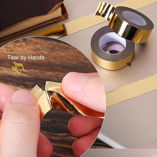 Solid Foil Washi Tape - Low Tack Self Adhesive Decorative Washi Tape Shiny Metallic Color - 3/5 Inch Wide and 66 FT Long Total, Silver