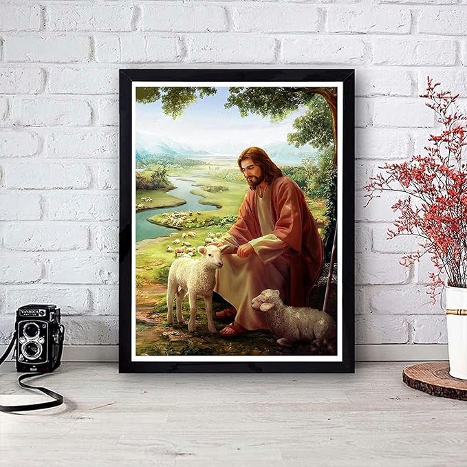 mrpwnle Diamond Painting Kits for Adults-Jesus Diamond Art Kits for Adults Beginners, 5D Diamond Painting Jesus, DIY Full Drill Christ Diamond Painting Gem Art Crafts Kit Home Decor 12x16in