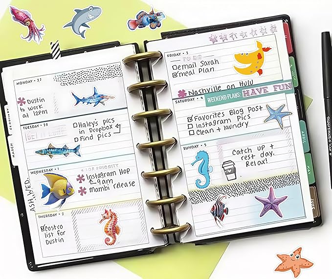 cute stickers bulk for kids,girls,boys,teens adult water bottle laptop, phone (ocean animal stickers)