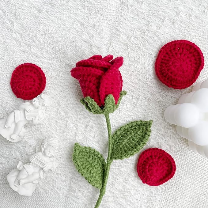 Lily's Lyric Flower Crochet Kit | Red Rose | Step-by-Step Video Tutorial for Adults Teenagers | Craft Gift Idea DIY Home Decoration