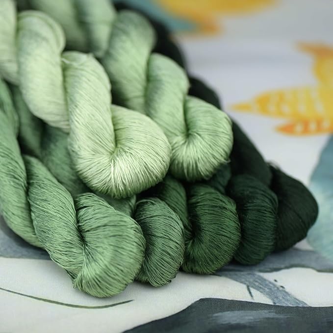 Natural 100% Silk Thread, Handmade Embroidery Thread Silk Floss 7 Colors 110m Each (19)