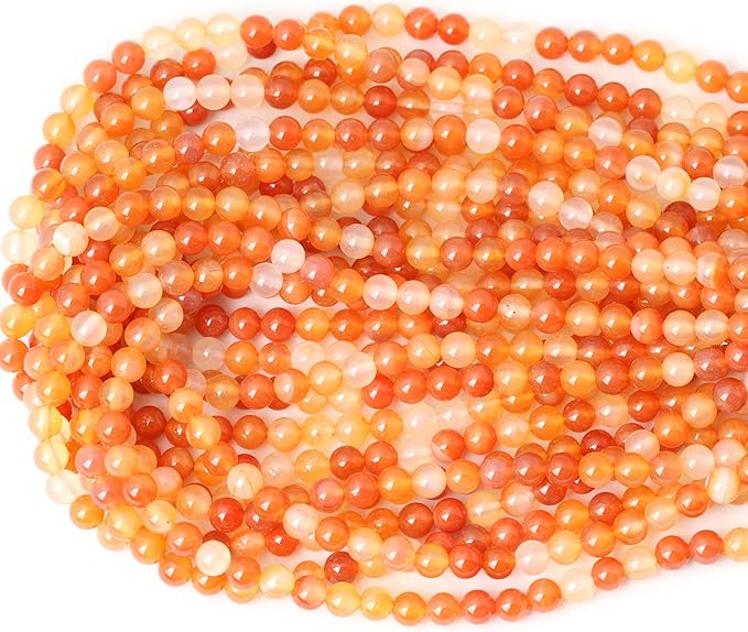60PCS 6mm Natural Mix Color Red Agate Round Loose Beads DIY Bracelet Necklace Materials 1 Strand 15"