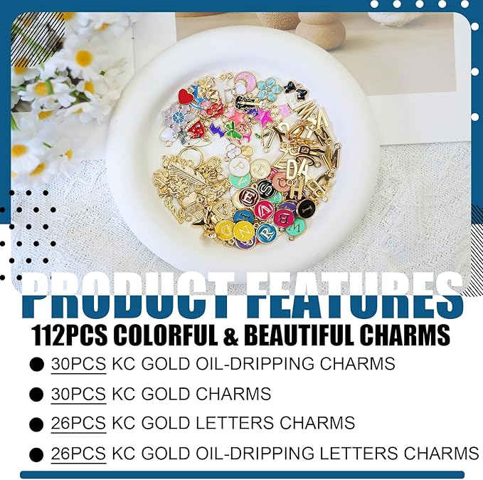 LEIOSAGN 366Pcs Gold Charms Bracelet Making Kit with Diverse Chain Bracelets, Mixed and Colored Charms,Jump Rings, Plier, DIY Crafting Gift, Jewelry Making Supplies