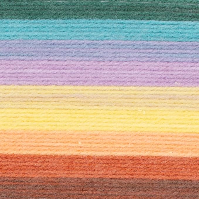 Lion Brand Yarn, Mandala DK Lightweight Yarn for Knitting, Crochet, and Crafts, Doxy, 1 Pack, Self-Striping Acrylic Fiber for Baby Blankets, Multicolor Shawls and Variegated Cardigans