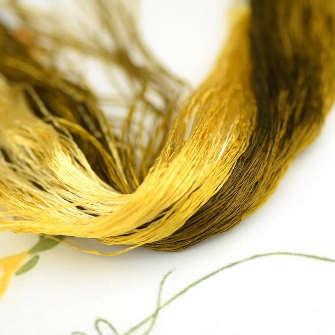 Natural 100% Silk Thread, Handmade Embroidery Thread Silk Floss 8 Colors 110m Each (21)