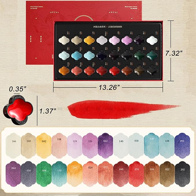 rubens Watercolor Paint Set 24 Colors, Professional Pigment-Rich Water Colors for Adults, Premium Art Supplies Kit, Gift for Artists, Beginners & Students