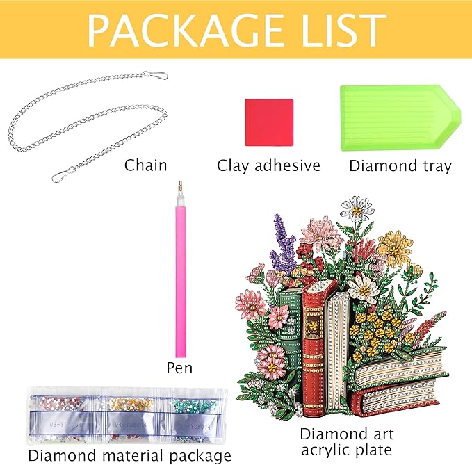 Kaliosy Sun Catcher Flowers Window Hanging - Outdoor Porch Decor, Books-Themed Diamond Art Ornament, Acrylic Board Diamond Painting for Wall Home Garden, Front Door Sign, Indoor Decor 8x8 inch