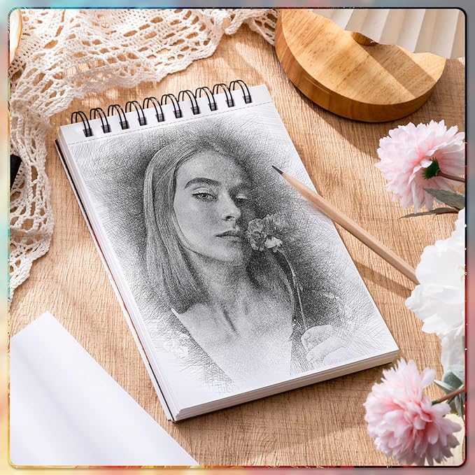 60 Sheets Marker Paper Pad, A5(5.8"x8.3") Alcohol Marker Paper Sketch Pad, 120lb/200gsm Heavyweight Spiral Sketch Book, Painting Coloring Drawing Paper for Kids Beginners Artists