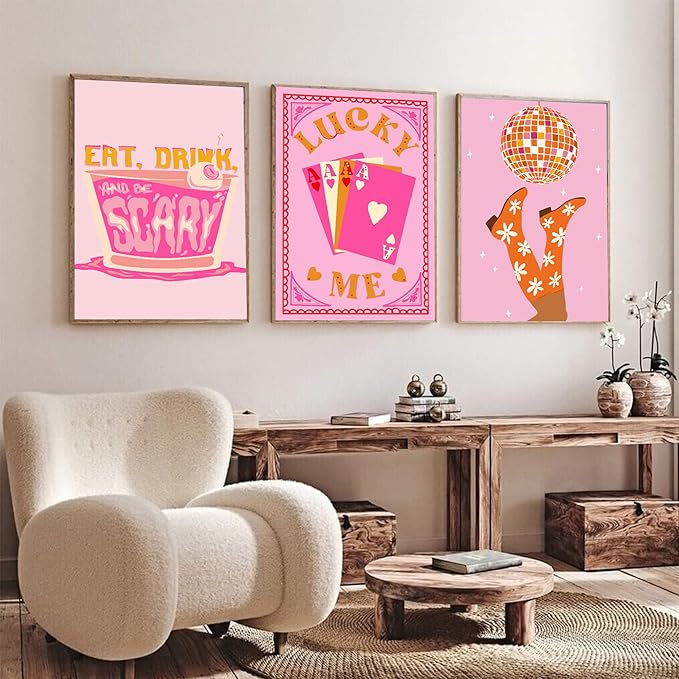 cupmod 6 Packs Vintage Paint by Numbers Kit for Adults,DIY Acrylic Watercolor Oil Painting by Number On Canvas Without Frame,Retro Funny Drinks Paint by Numbers Kit for Home Wall Decor 8x12inch
