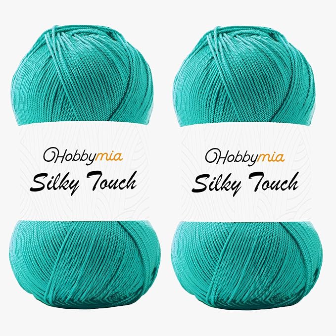 Silky Touch Acrylic Yarn - Soft Sport Weight Yarn for Crochet & Knitting - 100g / 383yds - 100% Microfiber Acrylic - Lightweight Fine Smooth Yarn(Green - Emerald Green, 2 Skeins)