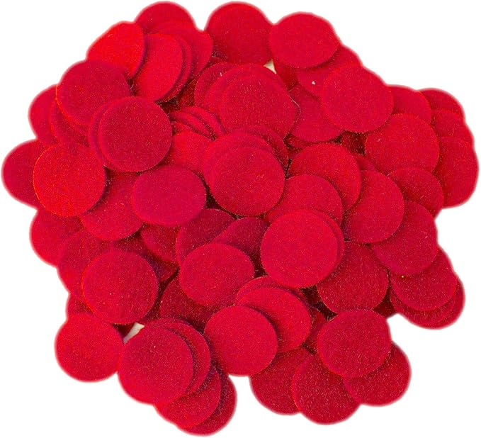 Playfully Ever After Red Craft Felt Circles (1 Inch - 100pc)
