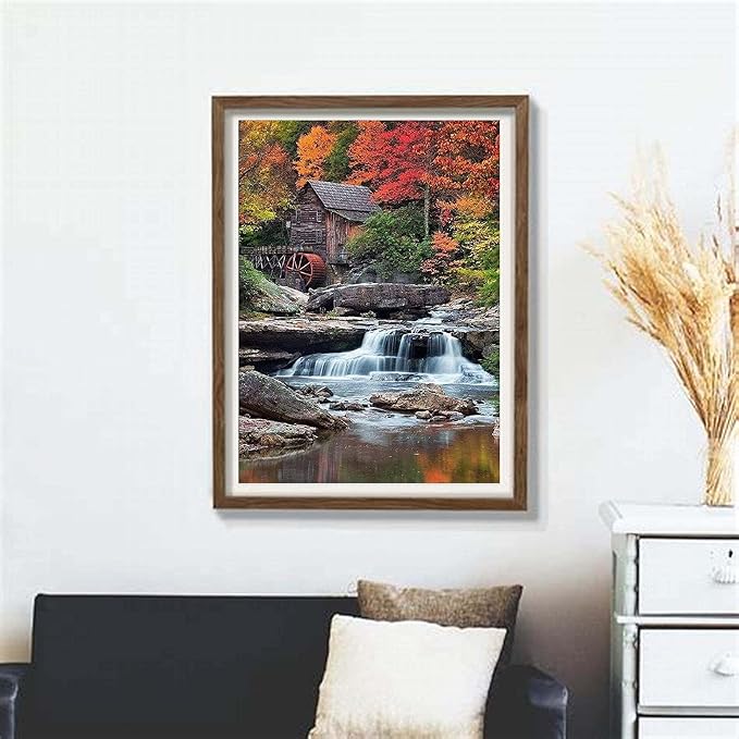 KTHOFCY 5D DIY Diamond Painting Kits for Adults Kids Waterfall Full Drill Embroidery Cross Stitch Crystal Rhinestone Paintings Pictures Arts Wall Decor Painting Dots Kits 15.7X11.8 in
