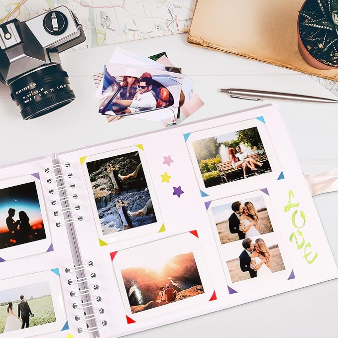 Vienrose Scrapbook Album 80 Pages, DIY Photo Album with Accessories, White Kraft Paper Memory Book for Wedding, Birthday, Travel, Valentine, Mother’s Day, 11x8 Inches
