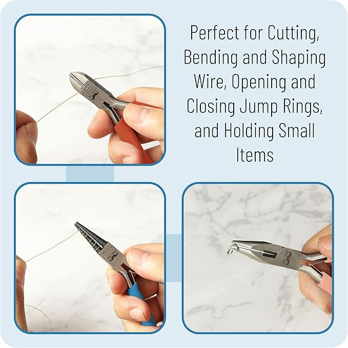 Mr. Pen- Jewelry Making Kit, 3 Pack Pliers, Mini Wire Cutters, Chain Nose and Craft Pliers for Earrings and Jewelry