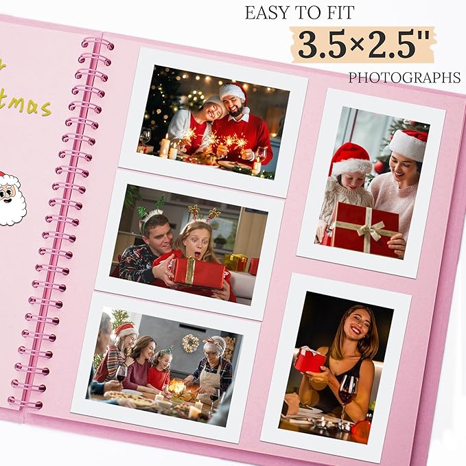 Scrapbook 8x8 Inch DIY Scrapbook Album Hardcover Kraft Paper Scrap Book Photo Albums 40 Pages Perfect for 4x6 / 5x7 Photos Memory Book for Family, Wedding