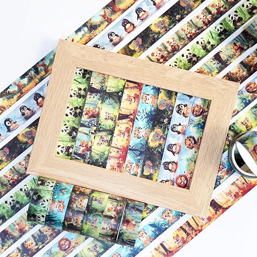 Cute Washi Tape Set,12 Rolls Kawaii Animals Decorative Tape Masking Washi Tape for Journaling Supplies, Scrapbooking, DIY Arts & Crafts, Gift Wrapping