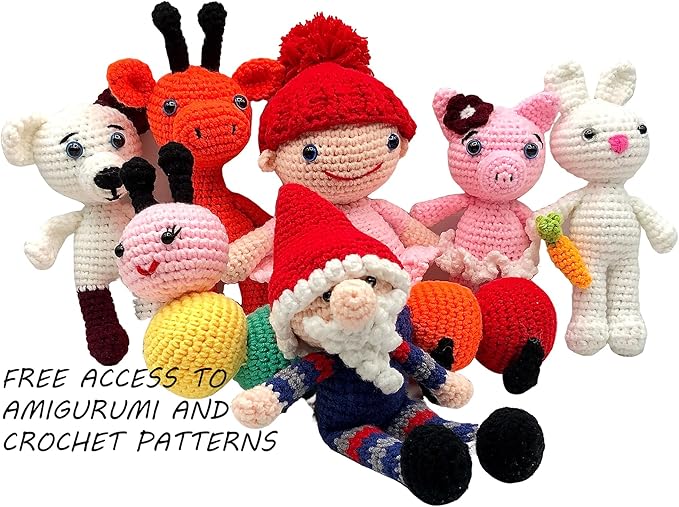 Chunky 5 Chenille Yarn kit, 10x50g Soft Yarn Skeins, 600+ Yard, Crochet,Knitting and Amigurumi, Free Patterns, Needles, Accessories, Bag, Ideal Starter Kit for Kids Adults Beginner Experts