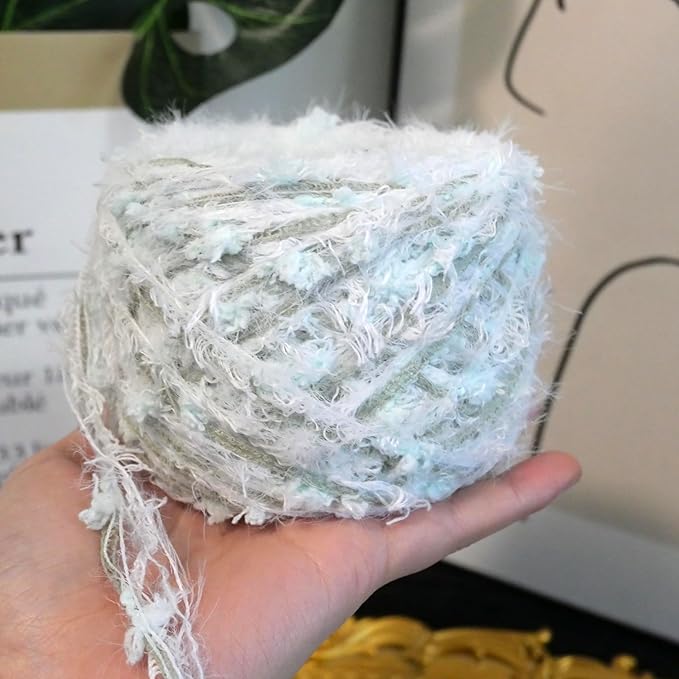 WWnYY Hand Spun Art Yarn 4 Pack of 50g/Skein with Hand Blended Colorful Handmade for Jewelry Making, Junk Magazines Knitting Crafts Textile Decorative Tassels Card Making