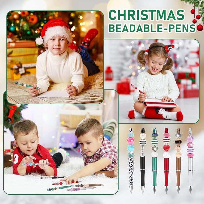 Zifengcer 192Pieces DIY Beaded Pens Kit - Beads beadable Supplies Bulk Diamond Art Pen,Beads for pens Making kit