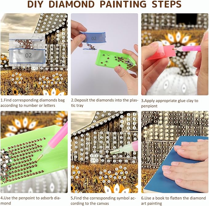 SENQAO Farmhouse Diamond Art Hanging Kits for Adults, Acrylic Diamonds Painting Pendant Board Kits Pumpkin, Diamond Art Painting Window Pendants Home Garden Wall Hanging Kits Hanging Ornament