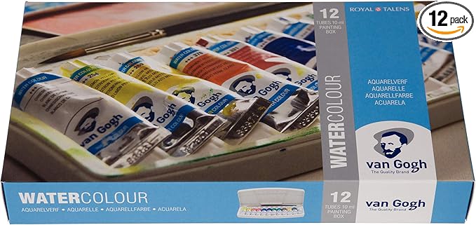 Van Gogh Watercolor Paint Set, Plastic Pocketbox, 12x10ml General Selection