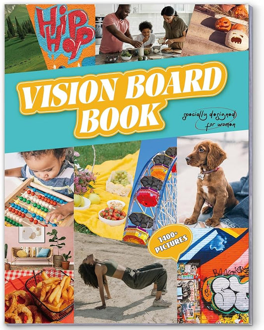 emmoolife Vision Board Book for Black Women, Vision Board Kit 1400+ Inspirational Pictures Quotes & Stickers, Magazine for Vision Board & Collage Book, Realize Dreams & Create Life Goals