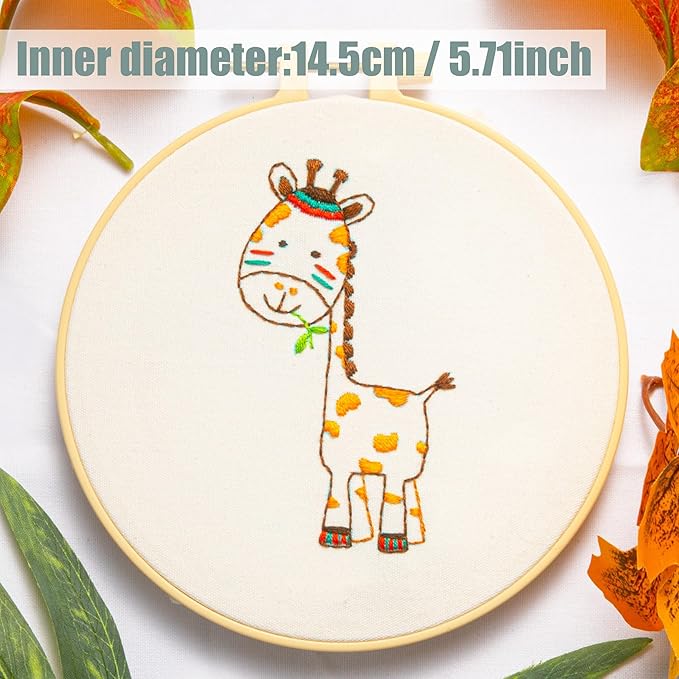 embroidery kit for beginners adults, adult starter cross stitch kit needlepoint complete diy kit with unique patterns, hoop, colorful threads, tools, step by step instructions & video tutorial