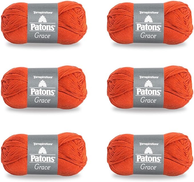 Patons Grace Fiesta Yarn - 6 Pack of 1.75oz/50g - Cotton - 3 DK - 136 Yards - Knitting/Crochet