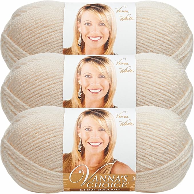 Lion Brand Yarn, Vanna's Choice Worsted Weight Yarn for Knitting, Crochet and Crafts, Fisherman, 3 Pack, Soft Acrylic Fiber for Scarves, Hats and Blankets