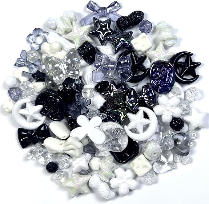 Assorted Acrylic Beads for Bracelet Making Kit, 150g Cute Beads for Keychain Making, Kandi Charms, Kawaii Jewelry Making, DIY Crafts