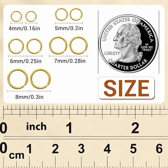 4600 Pcs Jump Rings for Jewelry Making Kit Gold & Silver, Open Rings with Opener Tools for Earrings, Keychains, Bracelet & Necklace Repair Supplies