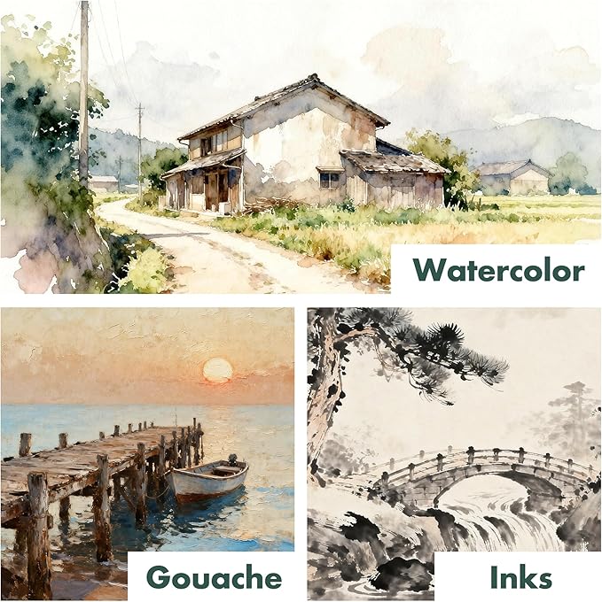 Artify Watercolor Brushes Professional, Quill Watercolor Brush Set 6Pcs, Large Water Color Brushes 4-12 Sizes, Artists Brushes for Watercolor, Gouach, Fluid Acrylic, Ink
