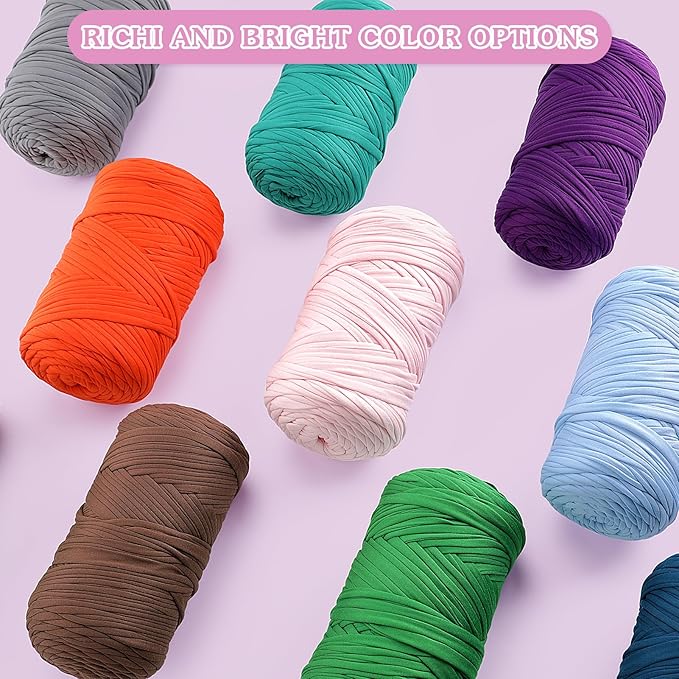 2 Pack T-Shirt Yarn for Crochet - 800 g/260 yds, Soft Elastic Fabric, Light Grey