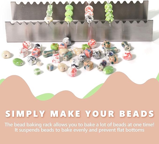 UPTTHOW Bead Baking Rack, Polymer Clay Tools, Drying Rack for Polymer Clay Jewelry Making Tool with 20 Skewers