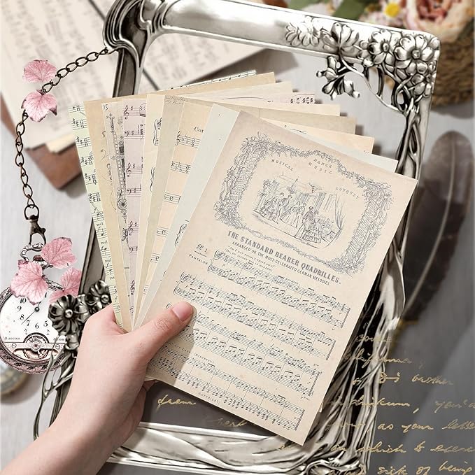 Zonon 114 Pieces 2 Sets Junk Journal Pages Vintage Pack Craft Paper Junk Journal Vintage Paper for Albums Planner Decorative Crafts Embellishment Supplies (Fantasy Movement)