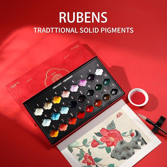 rubens Watercolor Paint Set 24 Colors, Professional Pigment-Rich Water Colors for Adults, Premium Art Supplies Kit, Gift for Artists, Beginners & Students