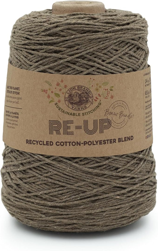 Lion Brand Yarn Re-Up Yarn Bonus Bundle, Portobello