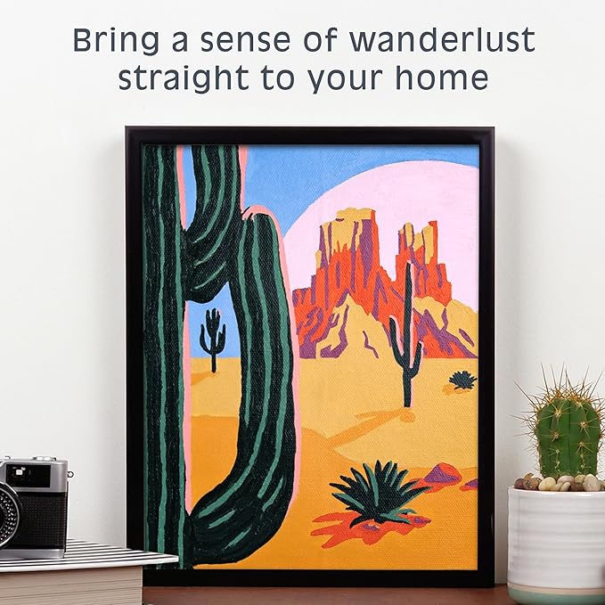 Pink Picasso Kits Colorful Destinations Paint by Number for Adults and Teens | DIY Unique Canvas Painting Kits Color by Numbers Arts & Crafts Kit | Desert Daydream 8x10- Paint Kit Set