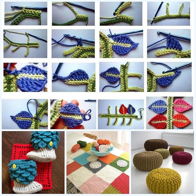 Crochet Hooks Set,Crochet Needles for Yarn,102 Pcs Crochet Accessories with Storage Case,Ergonomic Knitting Blunt Needles Stitch Marker DIY Hand Craft Art Tools Knitting Needles for Beginners