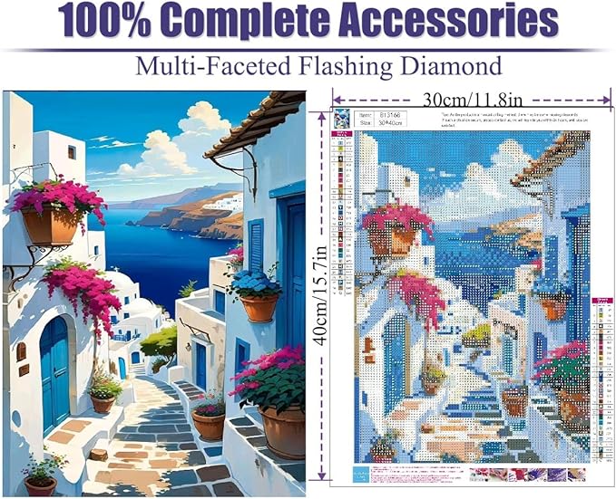 WUDWL Diamond Painting Kits for Adults - Landscaping DIY 5D Diamond Art Kits Full Drill Diamond Dots Paintings with Diamonds Gem Art and Crafts Home Decor 12x16inch ﻿