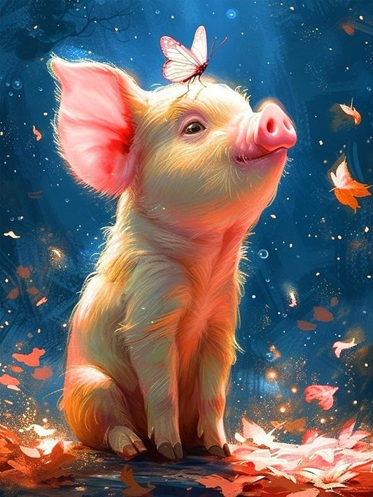 ijbnhd Pig Diamond Art Kits for Adults- Pig Diamond Painting Kits for Beginners, 5D Full Drill Pictures Gem Art Painting Kits for Home Wall Decoration Gift 12X16in