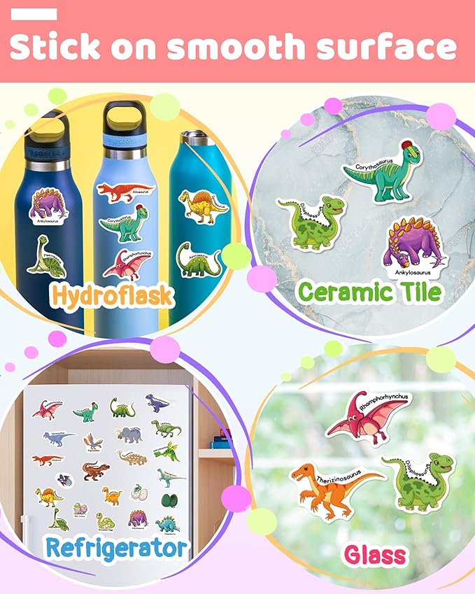 benresive reusable sticker books for kids, sticker books for toddlers, toddler travel toys activities crafts ages 3 and up birthday gifts - dinosaur